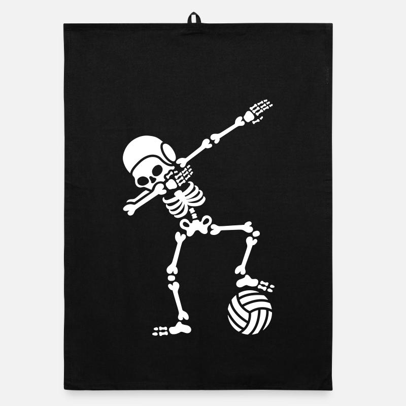 Dab dabbing Skelett Wasserball Halloween Organic Geschirrtuch