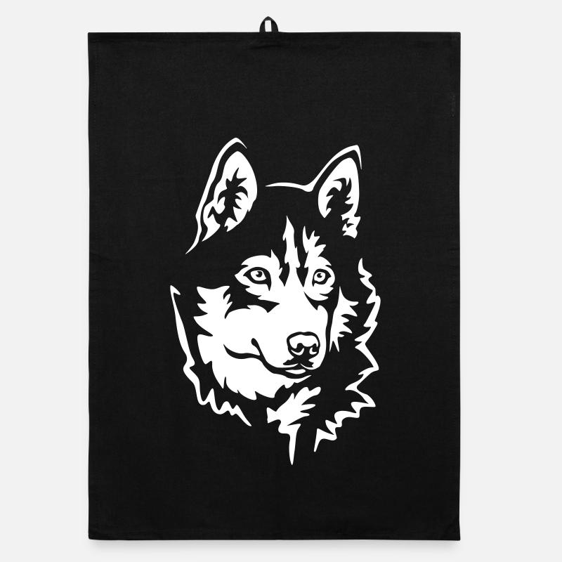 Husky Head "Black Edition" Organic dish towel
