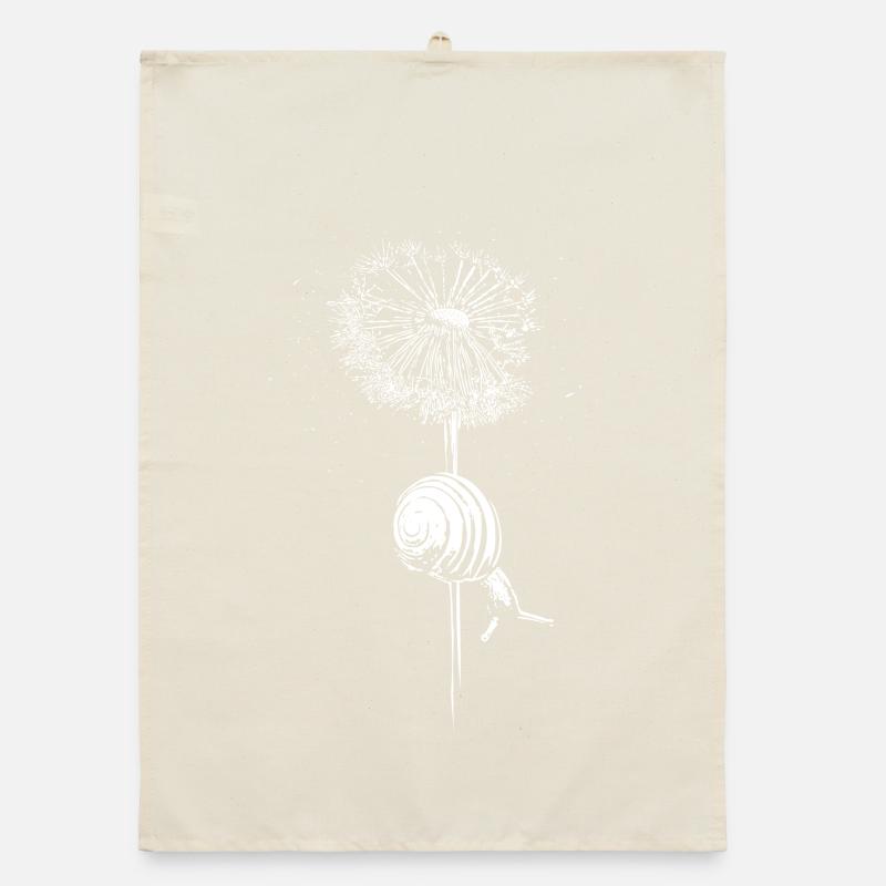 Pusteblume Löwenzahn Schnecke Organic Geschirrtuch