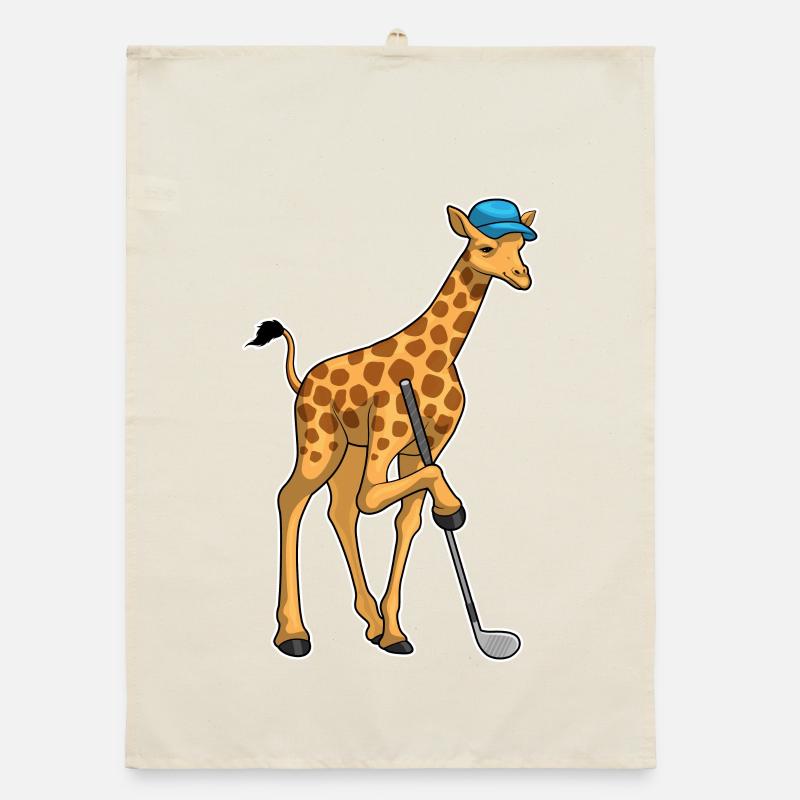 Giraffe Golf Golfschläger Organic Geschirrtuch