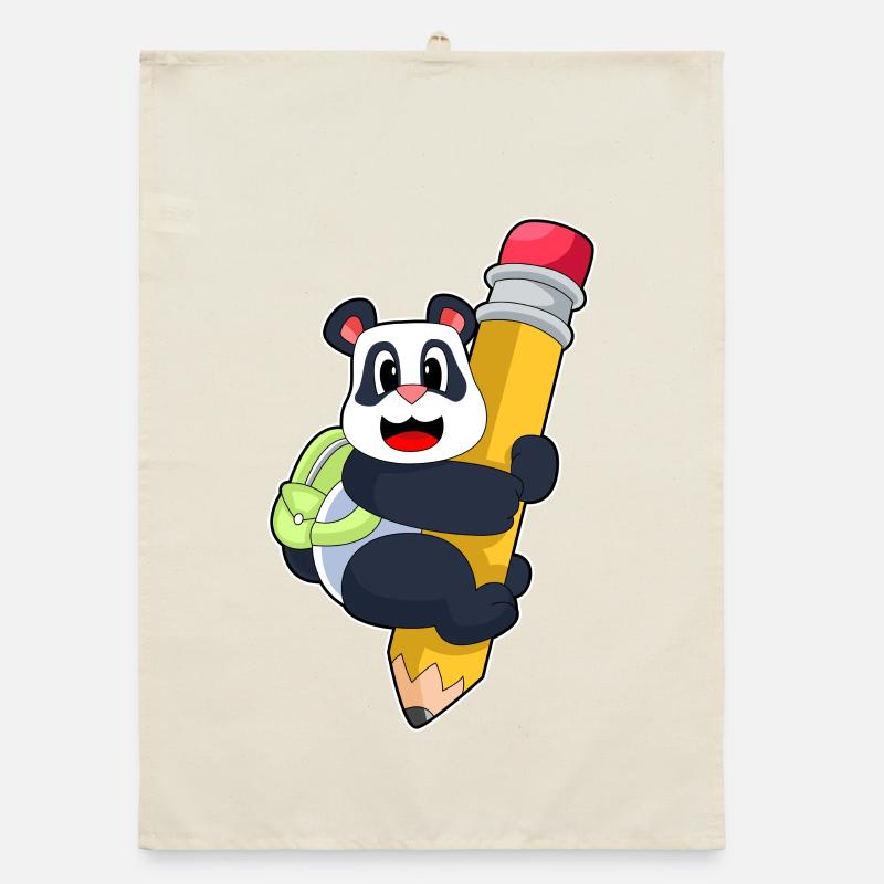 Panda Student Pencil School Organic dish towel