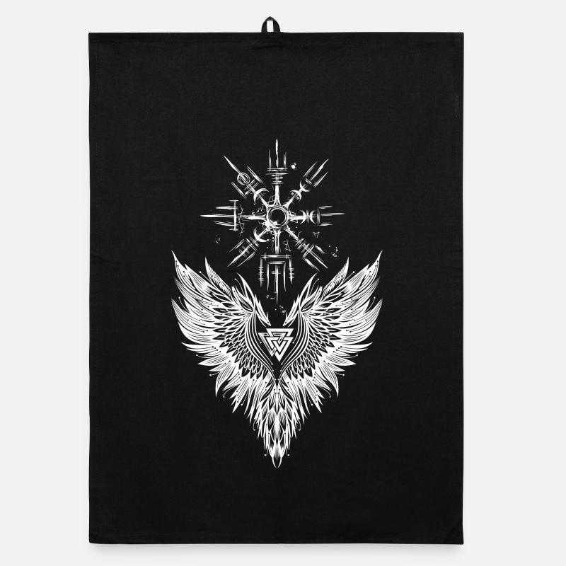 Rabe Odin Vegvisir Valknut Organic Geschirrtuch