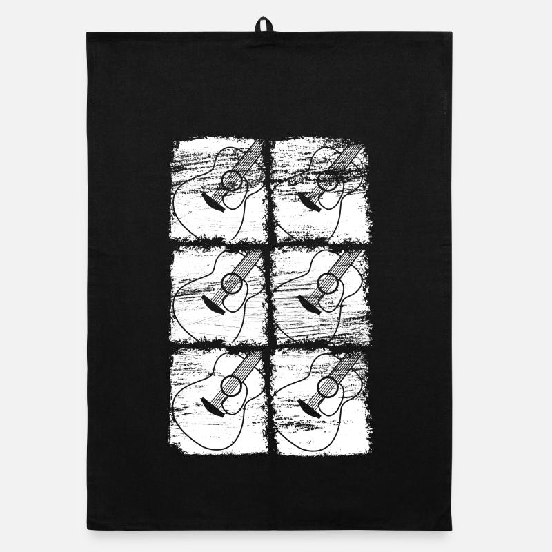 Guitar Drawing Organic dish towel