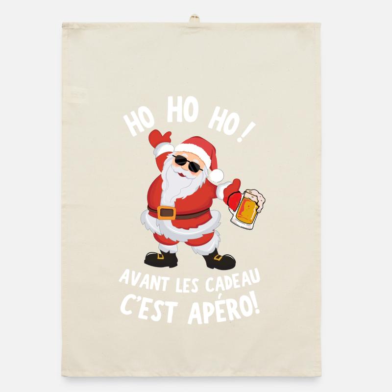 Ho ho ho vor den Geschenken ist Silvester-Aperitif Organic Geschirrtuch