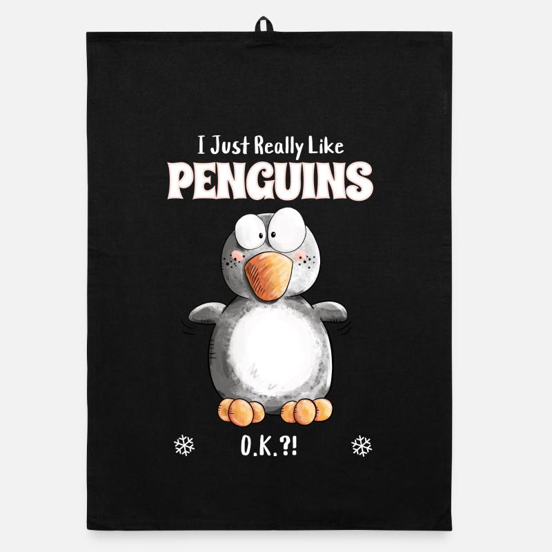 J’aime vraiment les pingouins Penguin Spruch Torchon bio