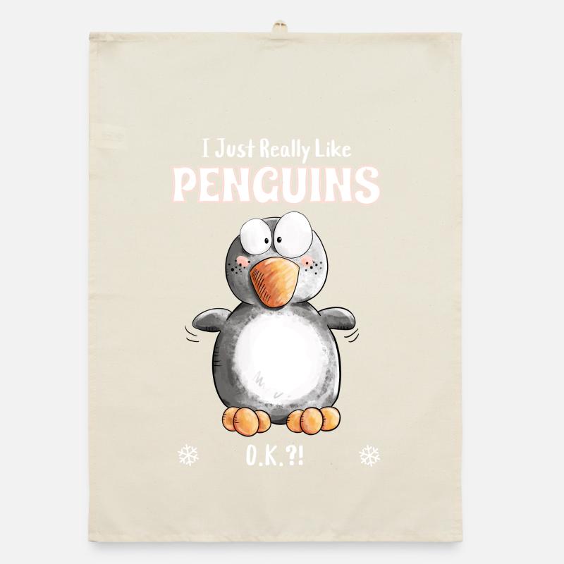 I Just Really Like Penguins Pinguin Spruch Organic Geschirrtuch