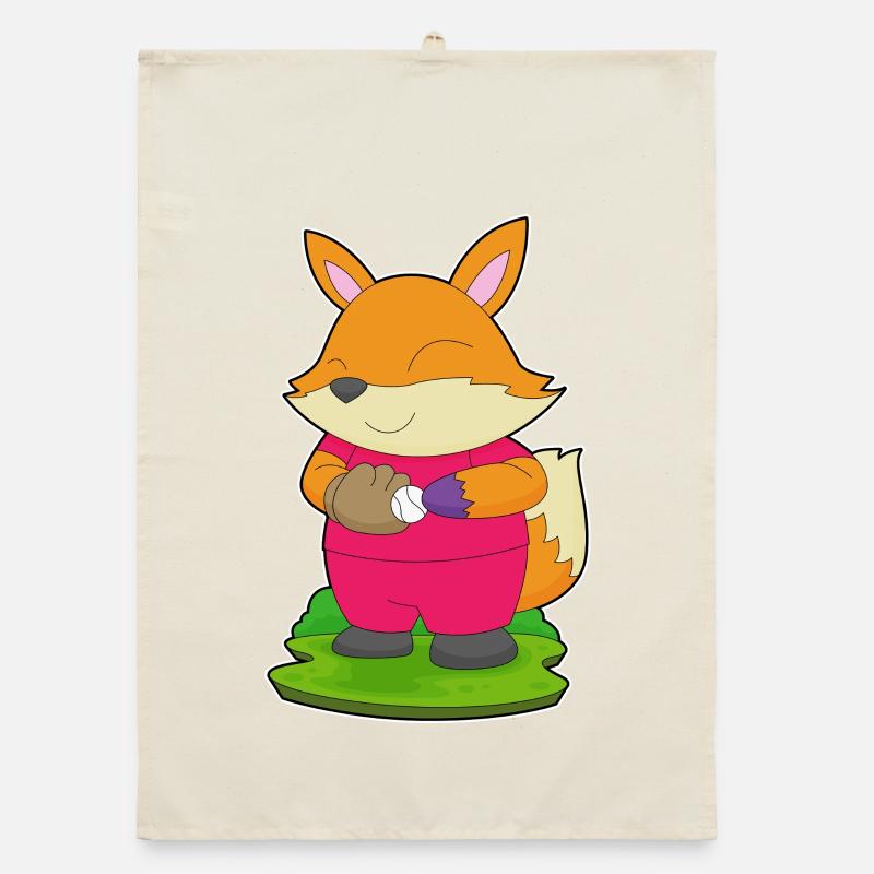 Fox Baseball Baseball Glove Organic dish towel