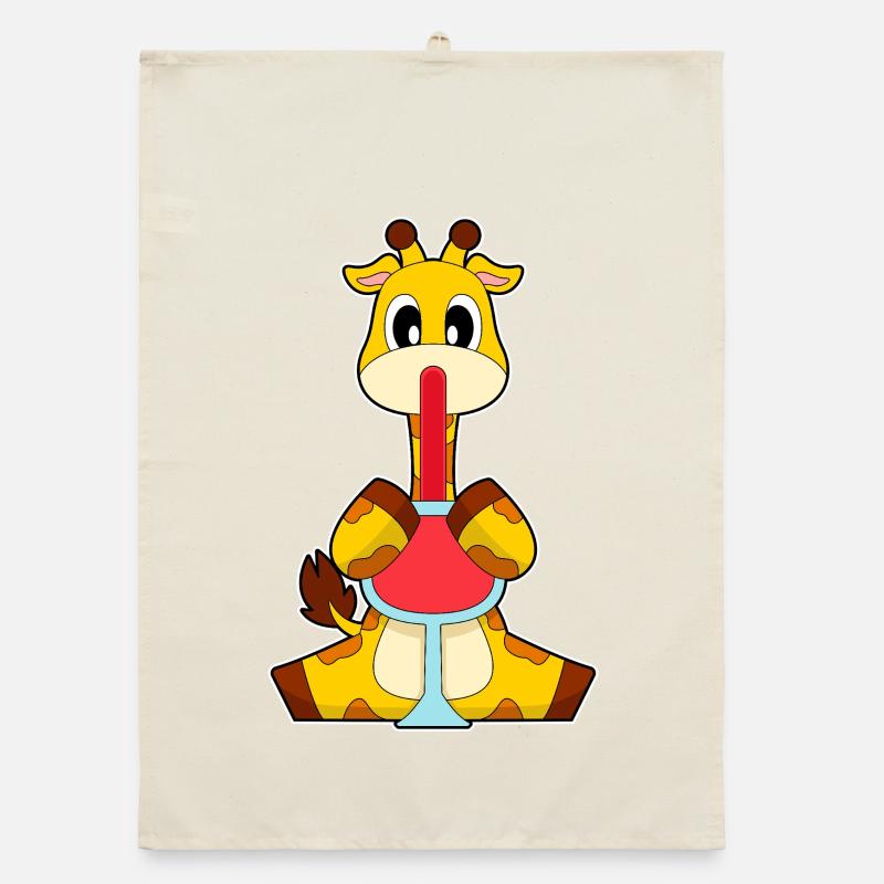Giraffe Rotwein Organic Geschirrtuch