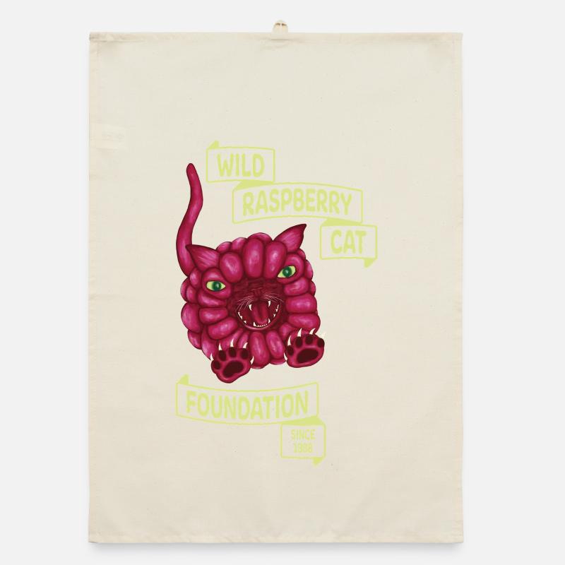 Wild Raspberry Cat Organic dish towel