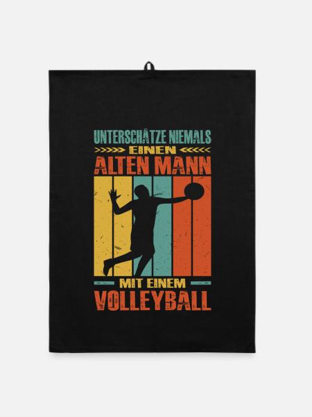 Volleyball Trainer Geschenke Volleyballspieler - Organic Geschirrtuch - Schwarz - Vorne