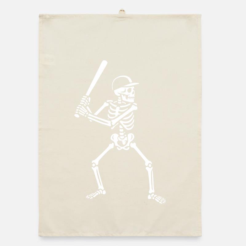 Skeleton jouant Baseball cadeau Torchon bio