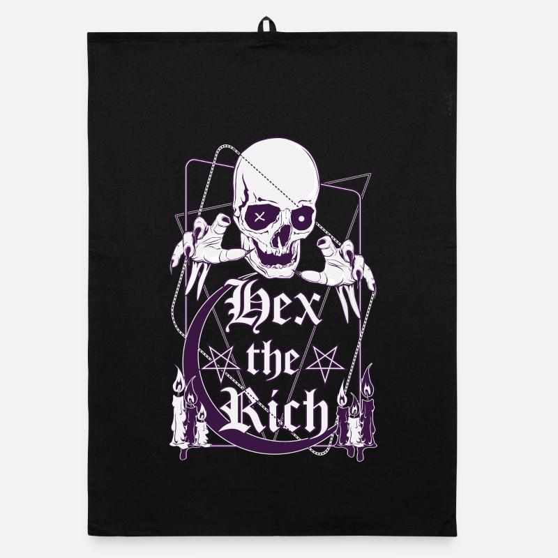 Hex die Reichen - Organic Geschirrtuch - Schwarz
