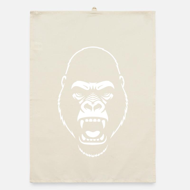 Gorilla Stencil: Elegant Grunge Statement Organic dish towel