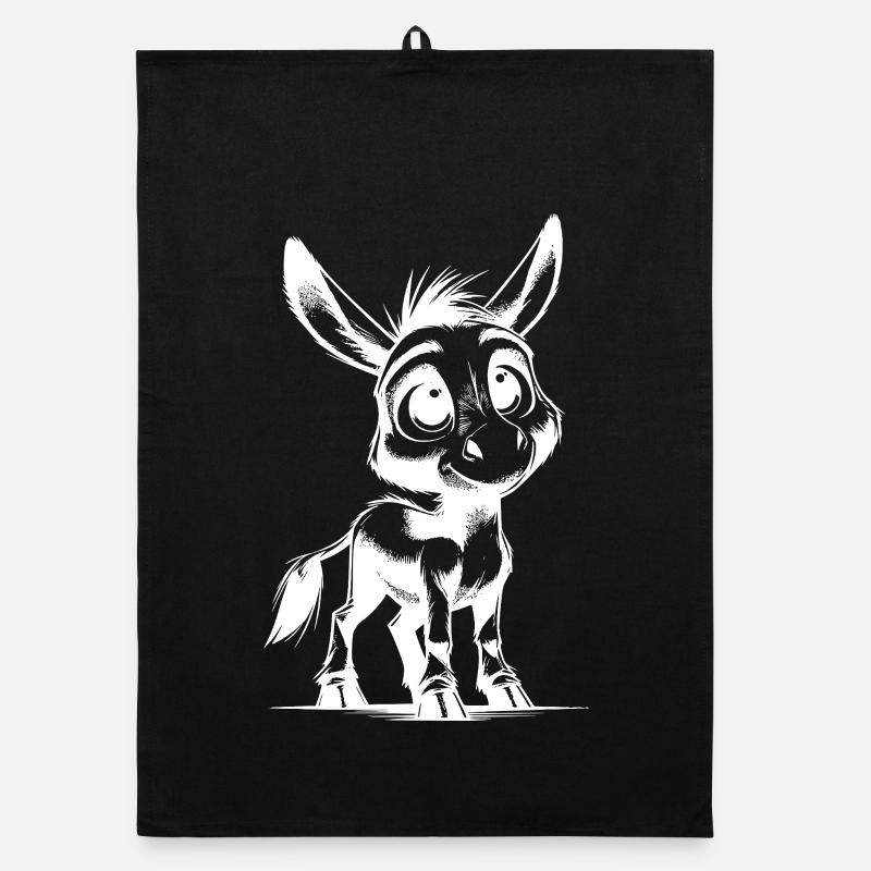 Petit Petit Âne Mignon Dessin au Crayon Torchon bio