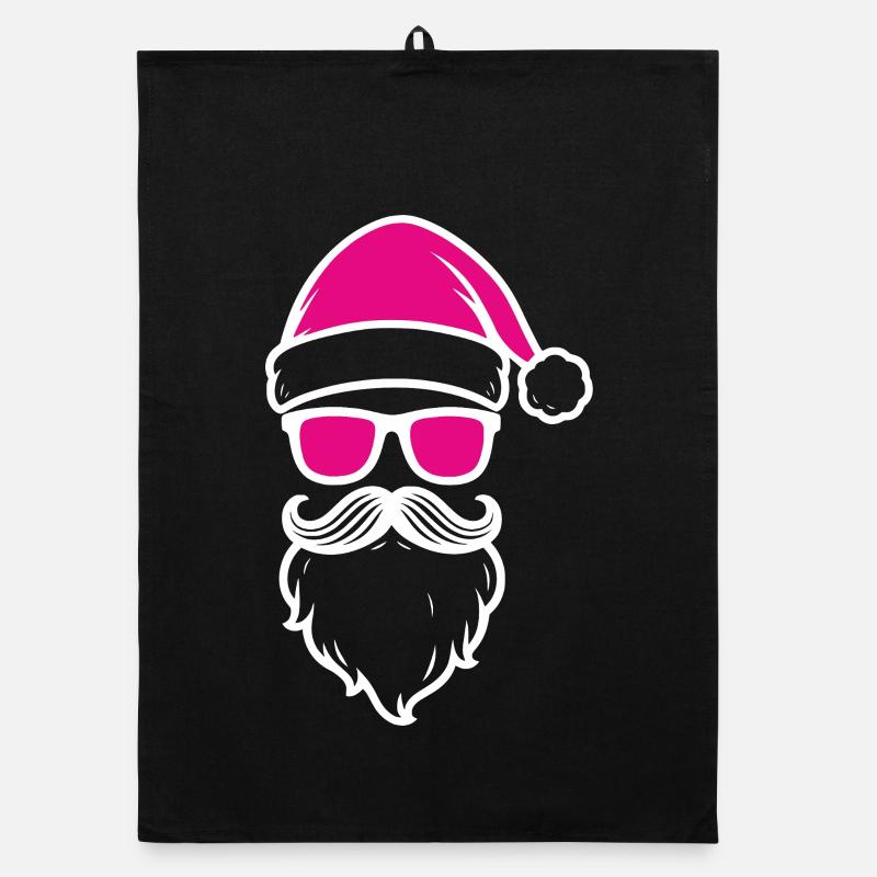 Pink Santa mit Sonnenbrillen Organic Geschirrtuch