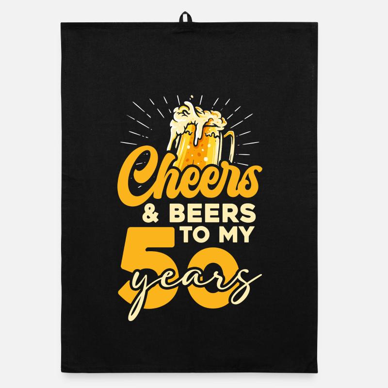 Cheers & Beers zum 50 Geburtstag Organic Geschirrtuch