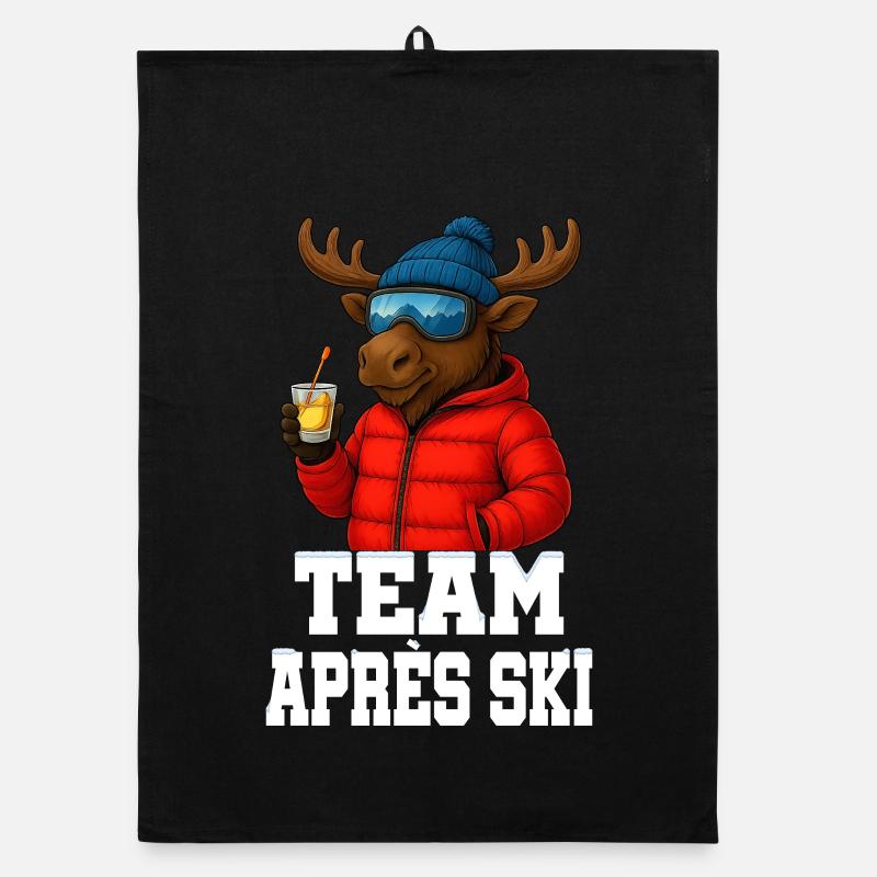 Team Après Ski - Moose with Schnapps - Party Crew Organic dish towel