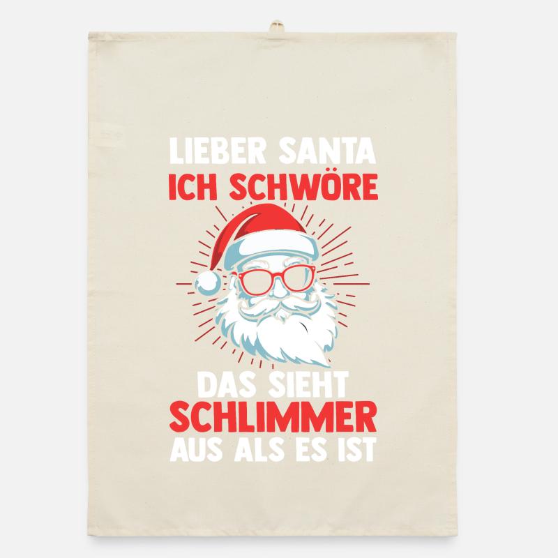 Noël du Père Noël Espiègle Noël Torchon bio