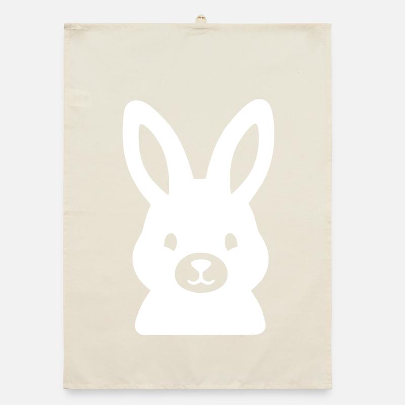Cute Bunny Head Comic Clean Vector Organic dish towel