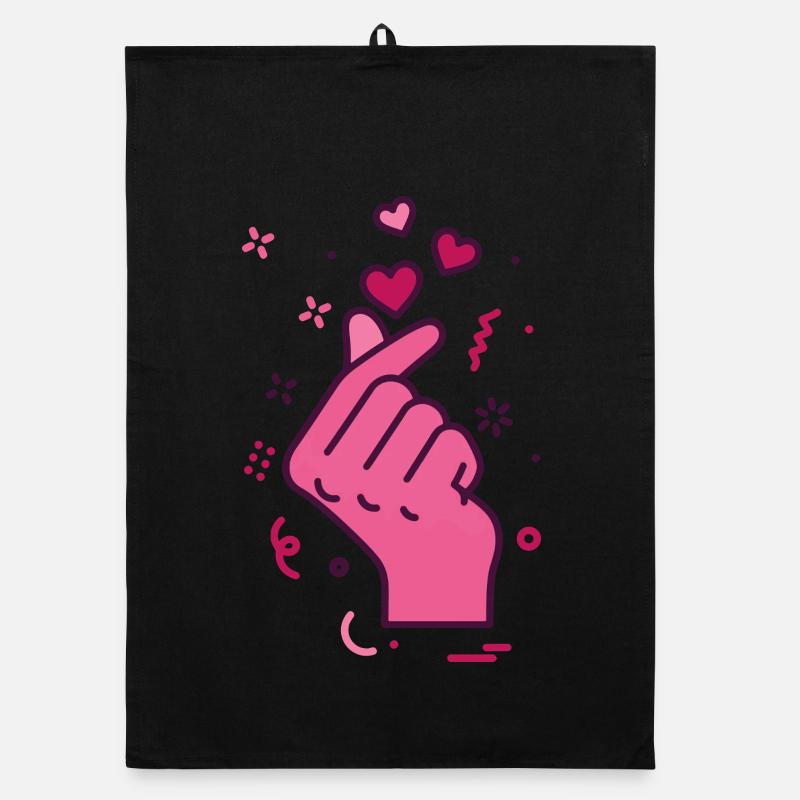 Kpop Musique coréenne Doigts mignons Cœur Amour Corée Torchon bio