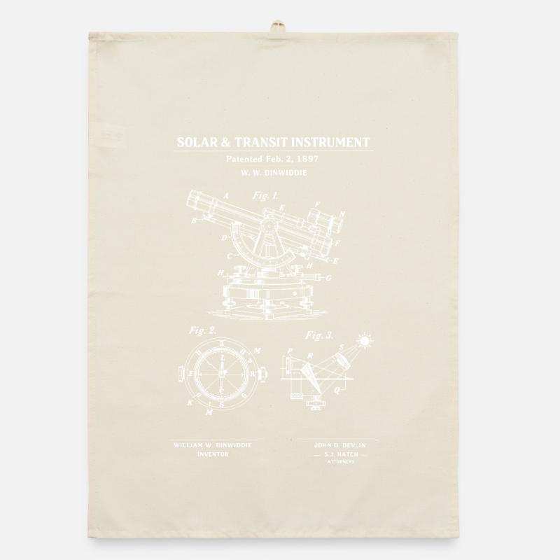Solar Transit Instrument Blueprint Organic dish towel