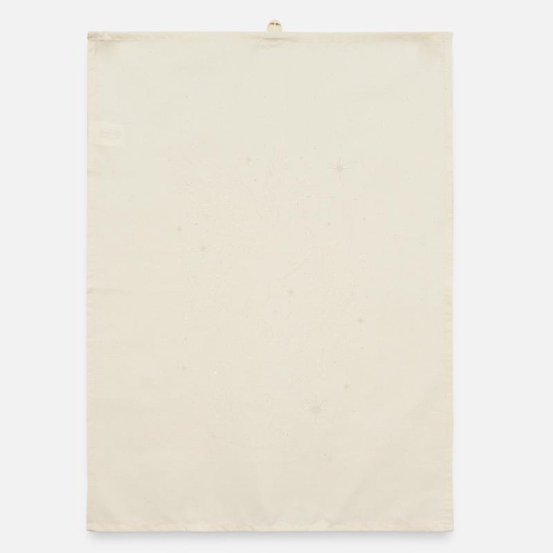 Two Celestial Pegasus Horses Between Stars Organic dish towel