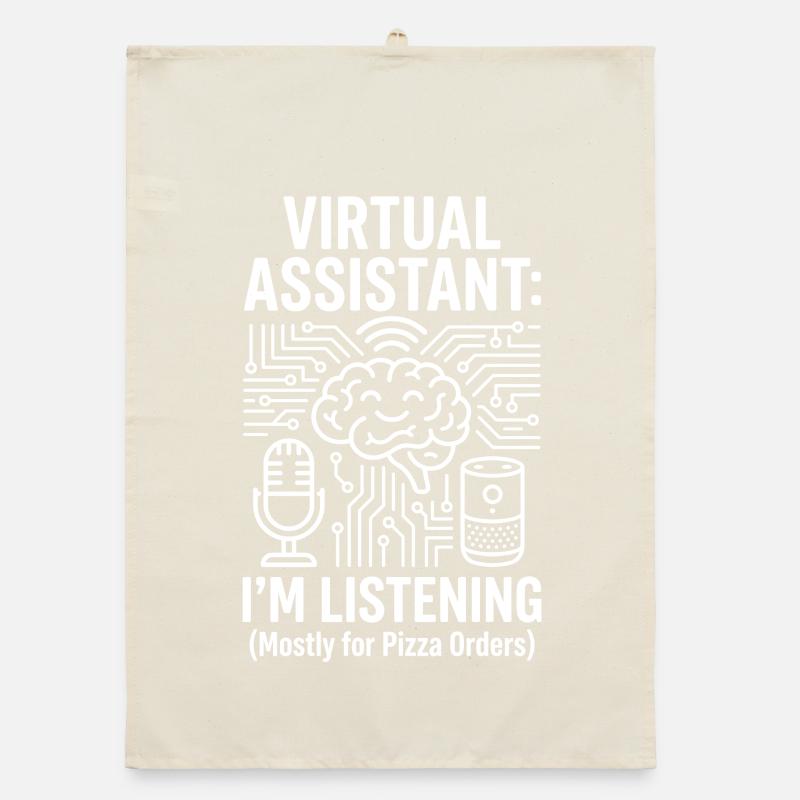 Assistant virtuel J’écoute de l’humour de pizza Torchon bio