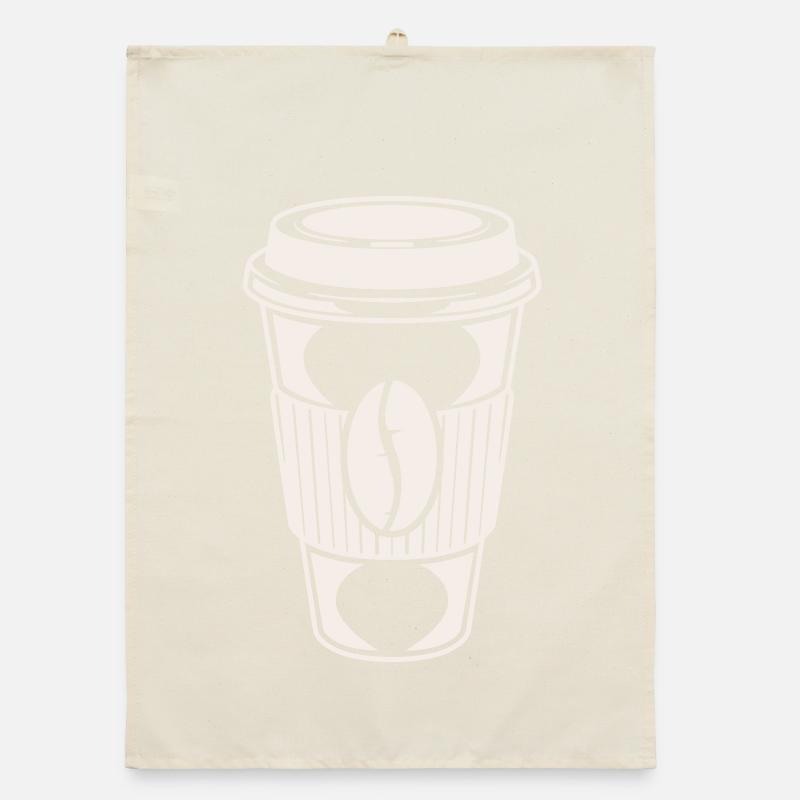 Kaffee To-Go Kaffeebecher Illustration Organic Geschirrtuch