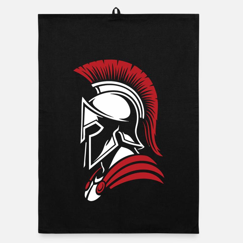 Spartan Noble Warrior Logo Mascot Portrait Organic dish towel
