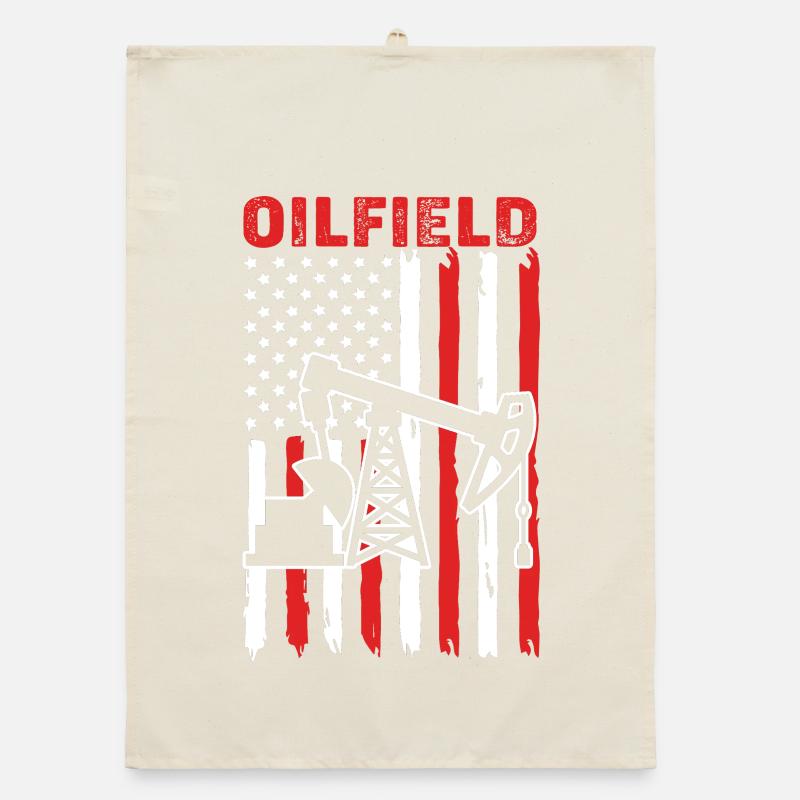 Bohrinsel Ölfeld Organic Geschirrtuch