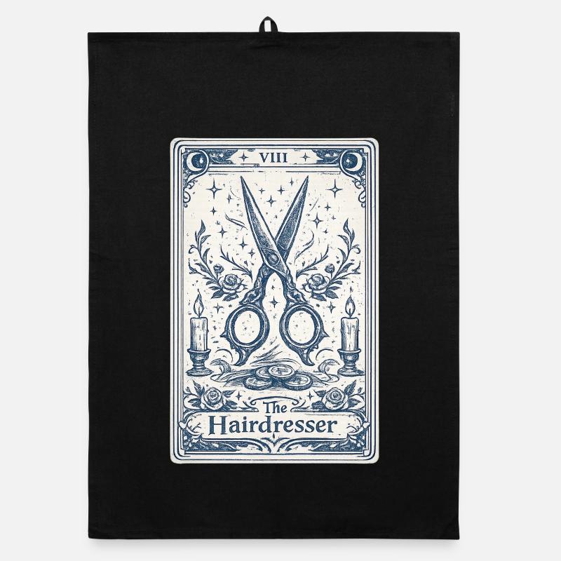 Friseur-Tarotkarten-Illustration Organic Geschirrtuch