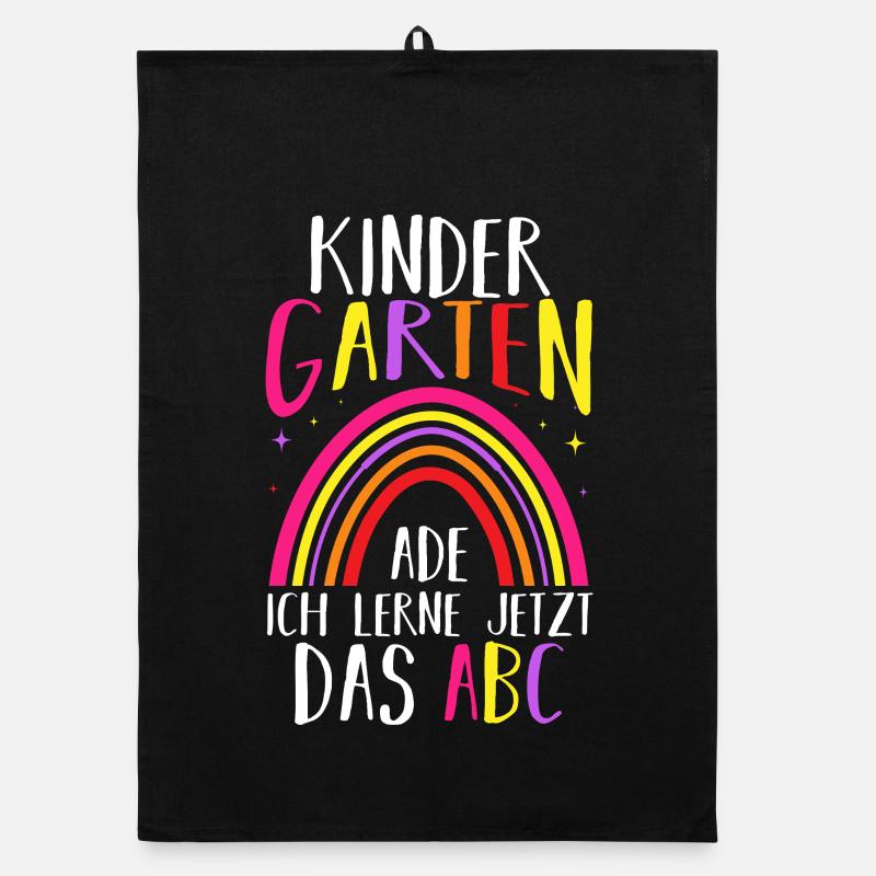 Kindergarten Ade Ich Lerne Jetzt Das ABC Organic Geschirrtuch