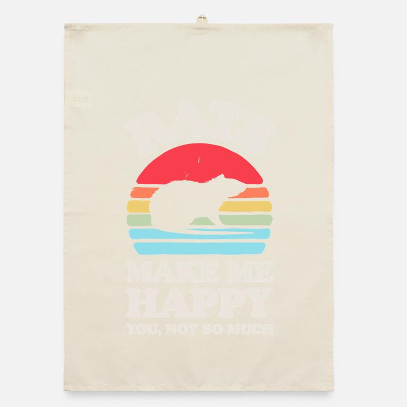 Rats Me rendent heureux Conception de coucher de soleil Torchon bio