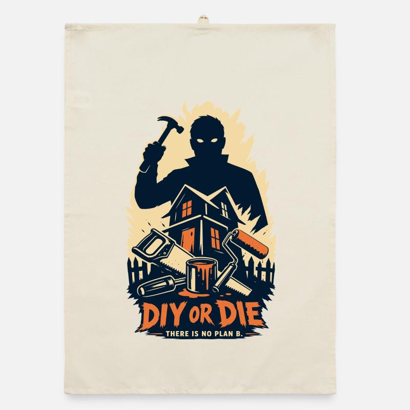 DIY Or Die Horror Design Organic dish towel