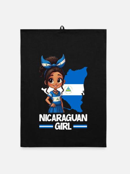 Nicaragua Flag Pride & Home - Organic dish towel - black - Front