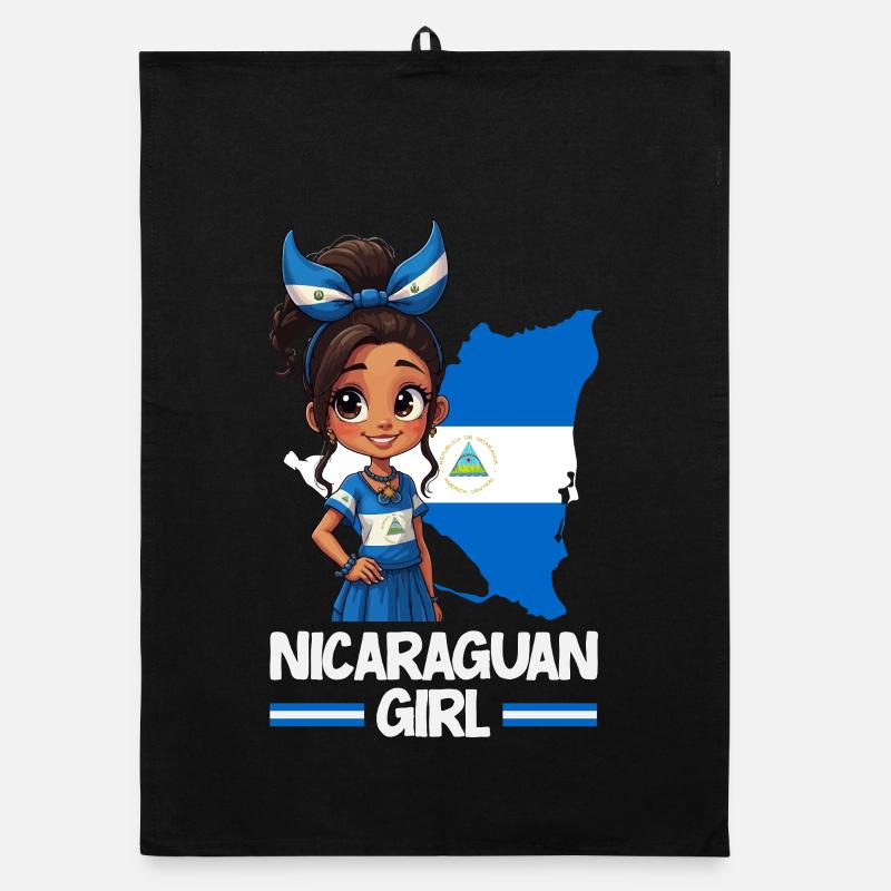 Fierté et Foyer du drapeau du Nicaragua Torchon bio