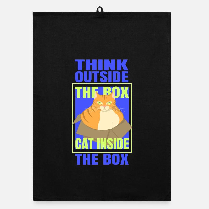 Think Outside the Box Cat Inside the Box Organic dish towel