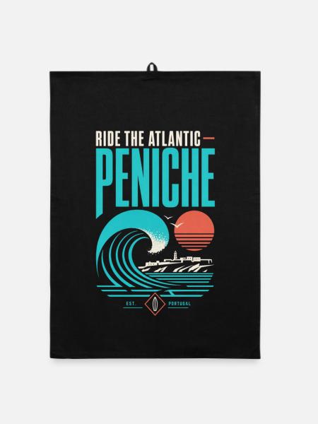 Peniche Surfen - Organic Geschirrtuch - Schwarz - Vorne