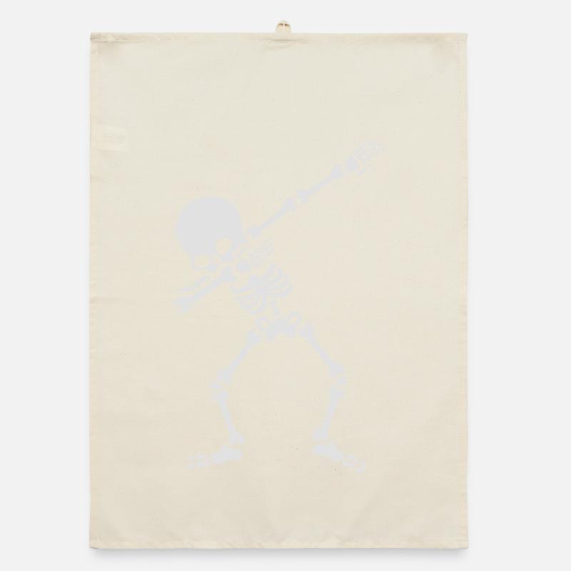 Dabbing squelette dab dance Halloween Torchon bio