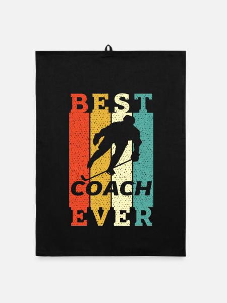 Bester Hockey-Trainer aller Zeiten - Organic Geschirrtuch - Schwarz - Vorne