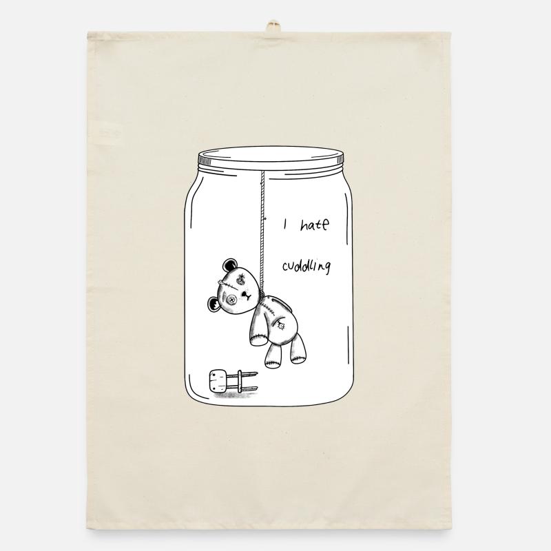 Je déteste les câlins (version BW) Torchon bio