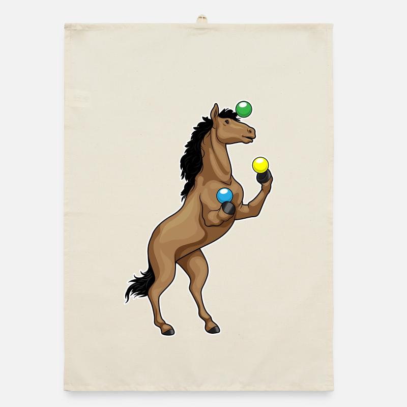 Pferd Jongleur Jonglieren Organic Geschirrtuch