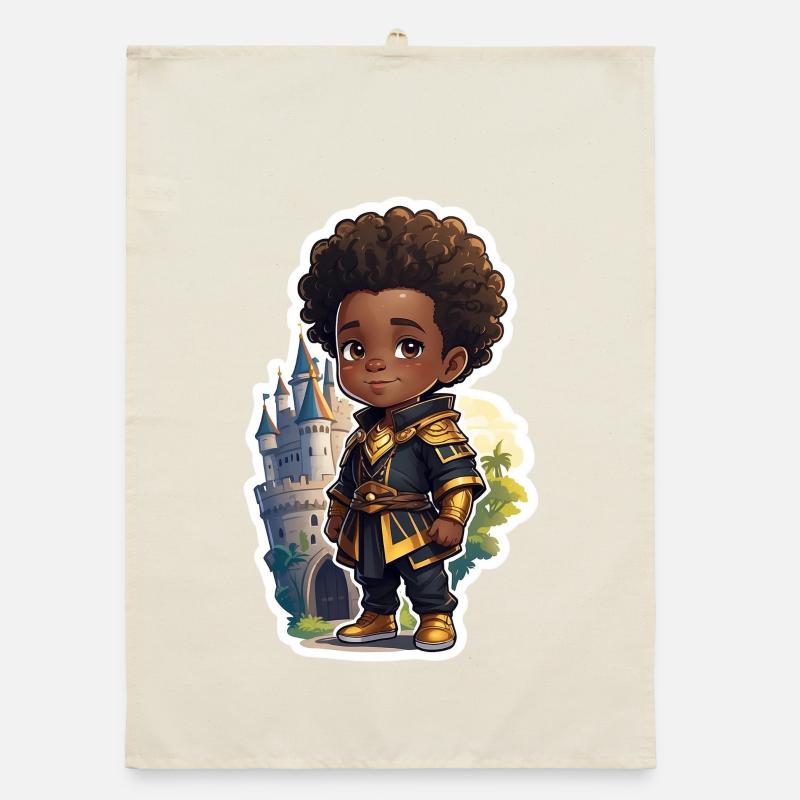 Full Moon Warrior Boys Design Organic dish towel