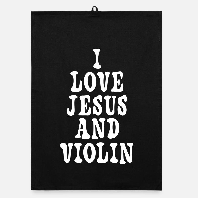 Ich liebe Jesus und Violinen Organic Geschirrtuch