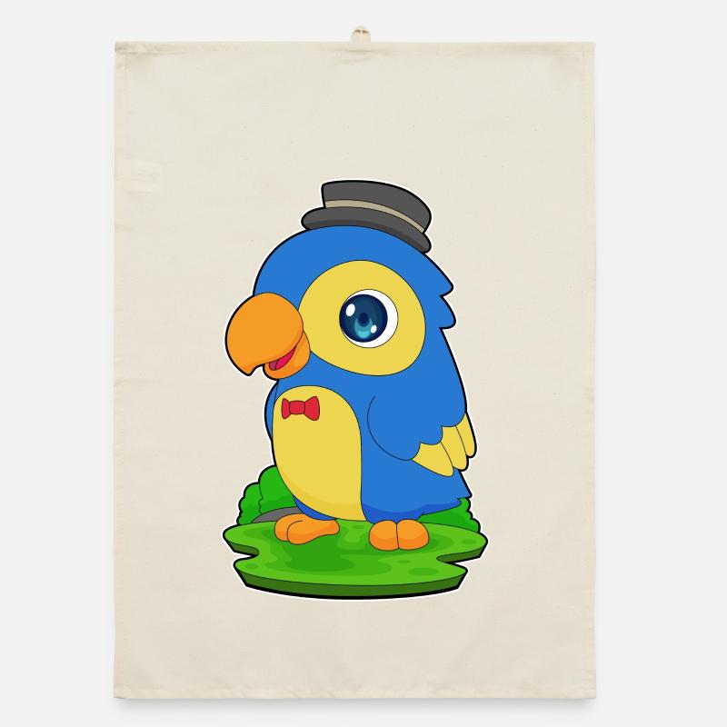 Parrot Gentleman Bow Tie Organic dish towel