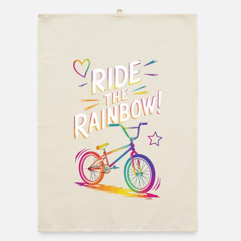 Conception vibrante de vélo arc-en-ciel Torchon bio