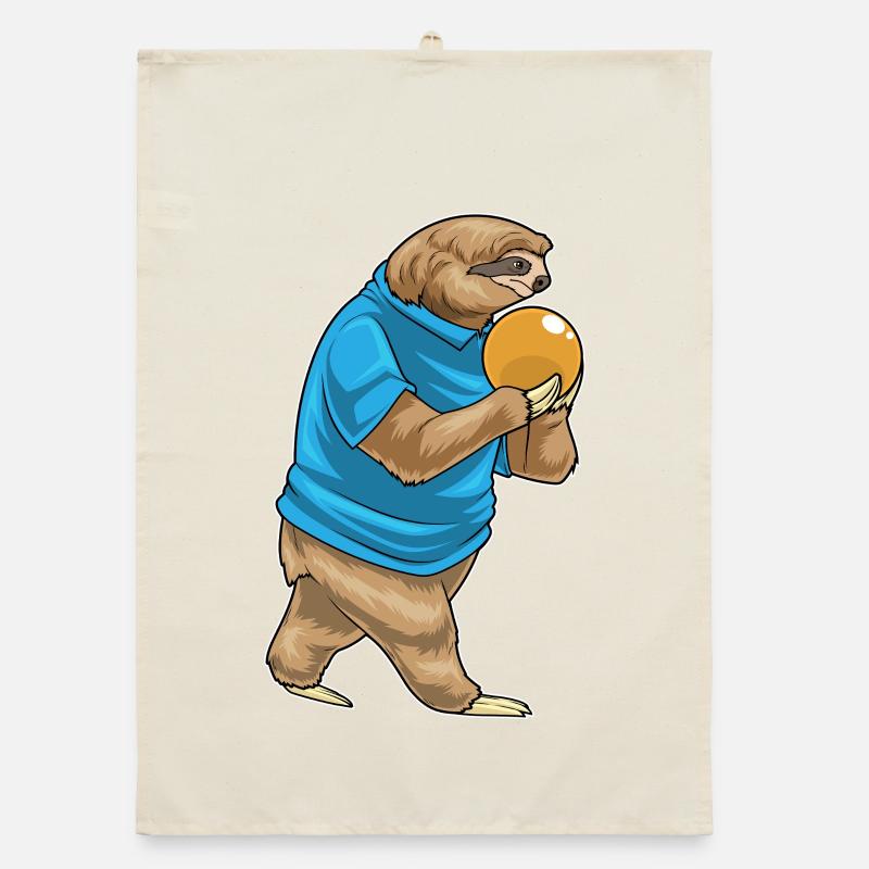 Sloth Bowling Bowling Ball Organic dish towel