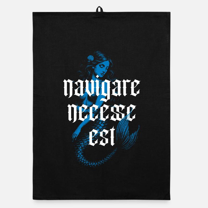 Meerjungfrau Tattoo Typografie Design Organic Geschirrtuch