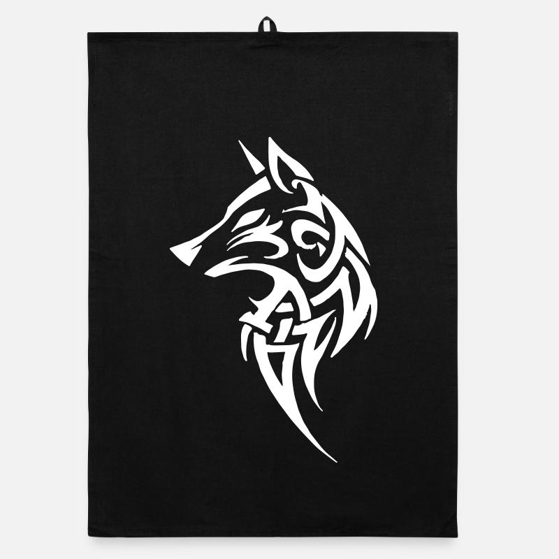 Wolf Tribal Organic Geschirrtuch