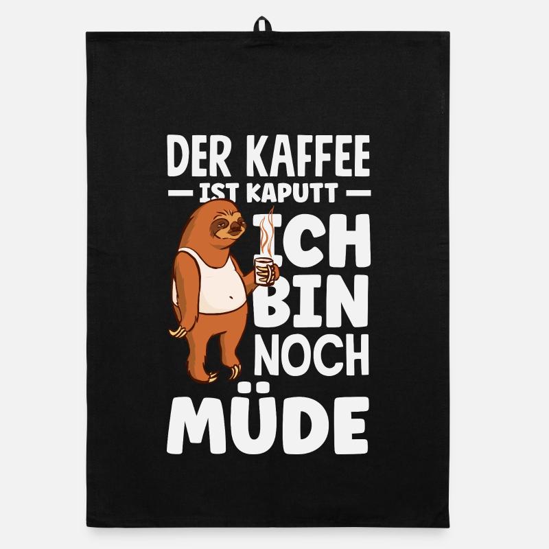 Der Kaffee ist kaputt – Müde Schlafen Organic Geschirrtuch